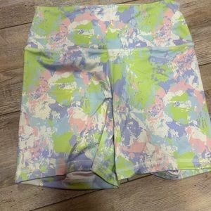 Fleo Cloud Wish Rainbow Tie Dye High Rise Biker Shorts